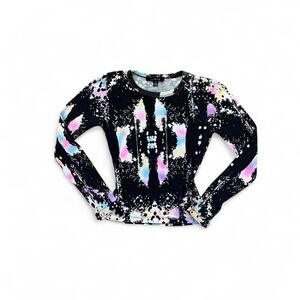 VTG Y2k multicolored grunge goth party longsleeve cotton‎ top small